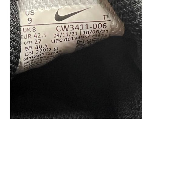 Nike Downshifter 11 Black White Mens 9 - Picture 8 of 8